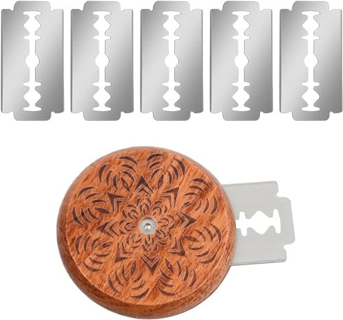 Lama pane,Taglierino per Pane,Coltello da Pane,Lama Pane,Coltello per Impasto Coltello da Panettiere con 5 Lame per Cuocere Intagliare Modelli di Pane Crudo Coltello per Segnare Versione Rotonda