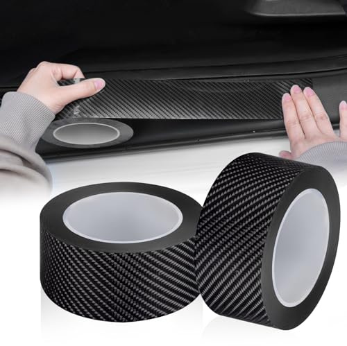 EINESINAuto Einstiegsleisten Schutz 5cm*10m, Carbon Aufkleber, Selbstklebend Schutzfolie Lackschutzfolie