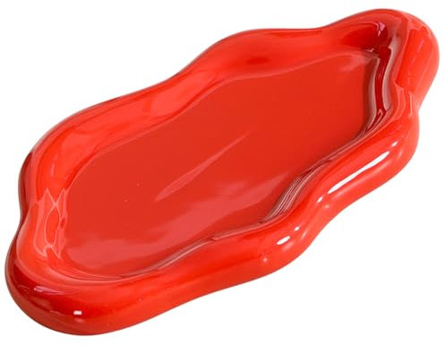 ARJDXDP Ceramic Jewellery Dish Trinket Dish, Cloud Shape Tray Jewellery Dish Small Key Tray for Mother's Day/Christmas/Thanksgiving/Birthday Gift (Red)