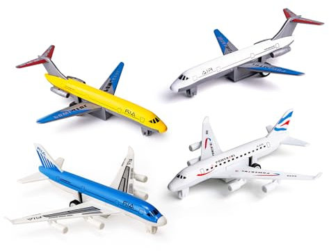 Airplane Toys, Metal and Plastic Plane Pull Back Airplane Toys for 3 4 5 6 Years Old Boys Girls, Die Cast Aircraft Plane Models, Kids' Play Vehicles Aeroplane Airplanes for Birthday Gifts (2 pack)