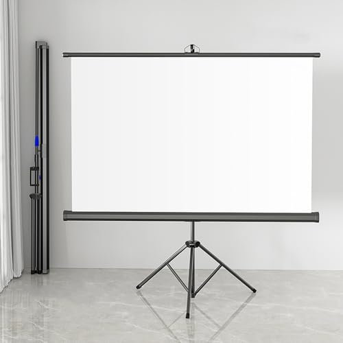 Portable Projector Screen, Retractable Projection Screen, Wall/Ceiling Mounted Fixed Frame Projector Screen With Stand, For Backyard Movie Night(60)