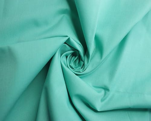 Polycotton -112cm, Durable for Sewing & Dressmaking (Aqua, 3 Meters)