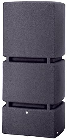 Regentonne eckig Regenwassertank Jumbo 800 Liter schwarz aus UV- und witterungsbeständigem Material. Frostsichere Regenwassertonne BZW. Regenfass Wandtank mit hochwertigen Messinggewinden