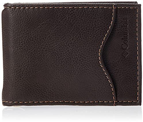 Columbia Men's Leather Front Pocket Wallet Card Holder for Travel