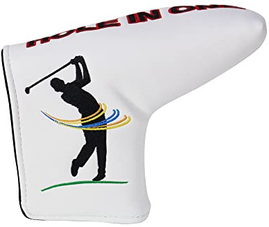 GOLTERS Copertura per mazze da golf, per mazze da golf, # 1, 3, 5, in legno fairway, con etichette intercambiabili per uomini e donne, golfisti (copertura per putter bianca)