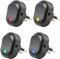 Greluma 4 Stk Kippschalter Wippschalter wasserdicht LED blau grün gelb rot beleuchtet 3P SPST Ein-Aus-Steuerung für Auto LKW Boot Marine Auto Motorrad, 12V 30A