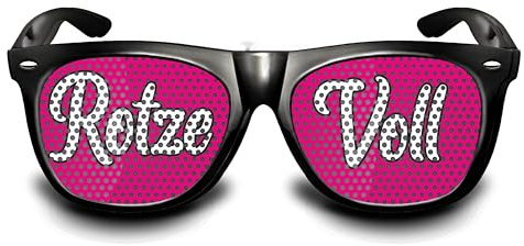 rotzevoll Partybrille Motiv the pink Nerd schwarz I Lustige Festival/Karneval Sonnenbrille I Funbrille für dein Party Kostüm