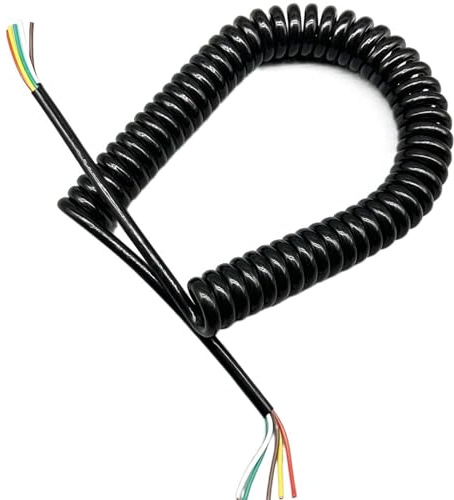 Spirale enroulée Câble spiralé extensible à 5 conducteurs de 2,5 mètres, résistant au froid, câble de connexion à ressort for remorque Fil de tension(1.0mm square)