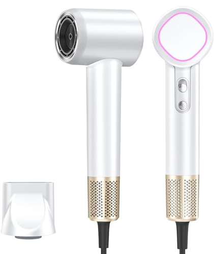 Ionic Hair Dryer, HEXTEK Hairdryer for Women 160,000 RPM Professional Hair Dryer 500 Million Negative Ions - Lightweight Intelligent Sensor Control Fast Drying for Home Travelling Gym