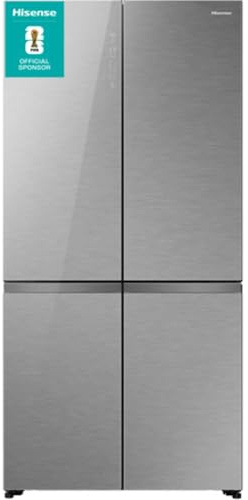 Hisense KitchenFit RQ768N4GVE Total No Frost Multi-door American Fridge Freezer - Silver Glass - E Rated