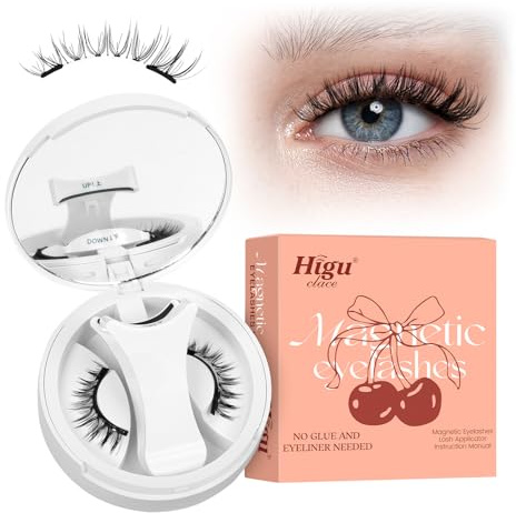 Higu clace Magnetic Eyelashes Natural Look, Waterproof Magnetic lashes with Applicator, No Glue Needed, False Lash Easy to Wear and Remove(STYLE N3)