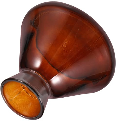 TOBBOMEY Flacon Diffuseur en Verre 220 ML Large Ouverture Trompette Bouteille Ménagère Transparente Marron pour Diffusion D’Huiles Essentielles Diffuseur Décoratif D’Arômes pour Maison