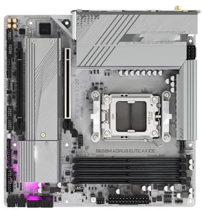 Carte mère Carte mère Fit for GIGABYTE B650M AORUS Elite AX Ice Micro-ATX B650 DDR5 192 Go 8 000 MHz (OC) M.2 Wi-FI 6E Socket AM5