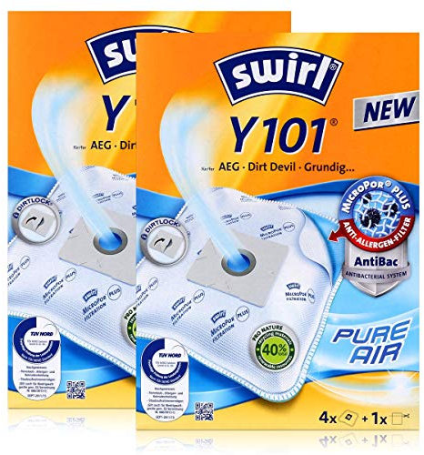 8 Original SWIRL Y101 Staubsaugerbeutel für Fakir Emotion 2300, 2400