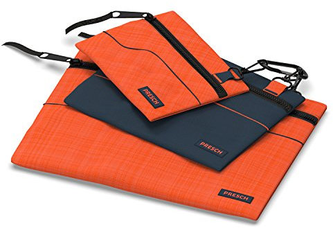 Presch Werkzeugtasche Leer 3er Set -Kleine Mehrzweck Etuis, Beutel mit Karabiner und Reißverschluss für Kleinteile wie Nagel, Schrauben und Muttern