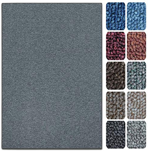 casa pura Teppich London | viele Größen | pflegeleichter Flacher Schlingenflor | Flurteppich, Wohnzimmerteppich, Küchenteppich, Schlafzimmerteppich (Dunkelgrau - 100x150 cm)