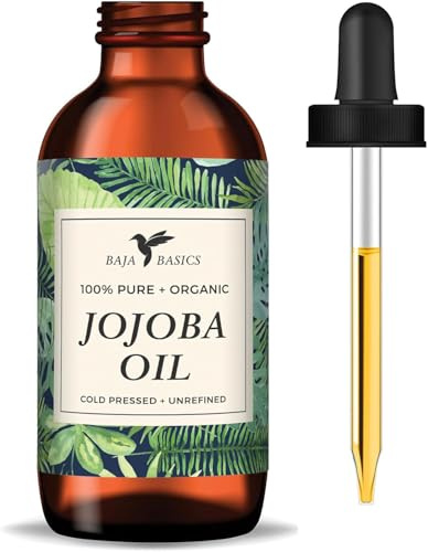 Baja Basics Pure Jojoba Oil for Skin Cold Pressed Moisturizer for Face, Body, Nails and Hair – Multi-Purpose Beauty Product – Vitamin E – Anti-Aging, Hydrating Oil for Men and Women – 4 oz Bottle