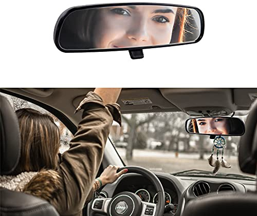 Genuine Jeep Rear View Mirror, Day Night mirror, Interior Rearview Mirror Kit Compatible With, 1987-2012 Wrangler YJ, TJ, JK, 2002-2013 Cherokee, 2007-2016 Compass, 2011-2017 Patriot Replace 8993-023K