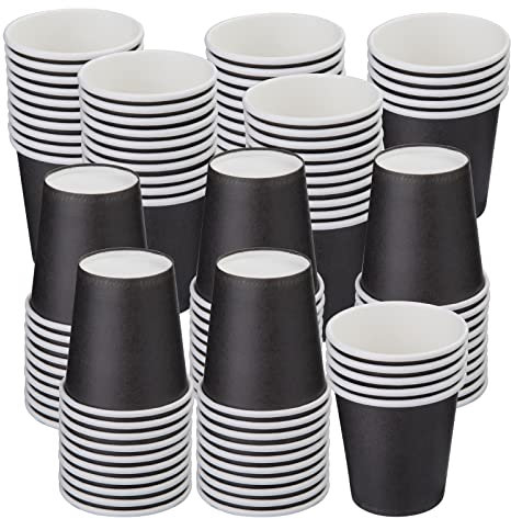 Lot de 100 gobelets en carton de 3 onces, gobelets jetables, gobelets en papier, tasses à thé, tasses à café, gobelets de camping pour boissons, salle de bain de bain, gobelets de fête en papier pour