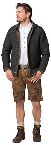 Stockerpoint Herren Alex Trachtenstrickjacke, anthrazit, 52