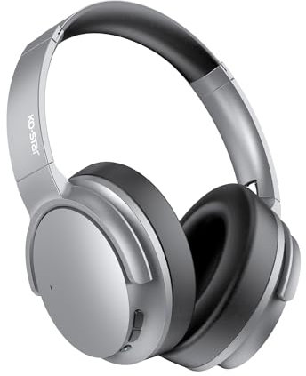 KO-STAR Hybrid Active Noise Cancelling Headphones with Microphone，Wireless Over Ear Bluetooth Headphones, Hi-Res Audio Custom EQ Deep Bass, Memory Foam Ear Cups, Quick Charge 60H Playtime, for Travel