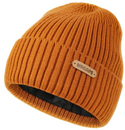 Wmcaps Kinder Wintermütze, Mütze mit Warmem Fleecefutter, Bequeme Strickmütze Wollmütze für Kinder im Alter von 2-5 Jahren, Warmes Geschenke für Kleine Jungen und Mädchen, Ingwer