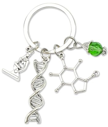 Porte-clés personnalisé en acier inoxydable avec microscope et outils de chimie, porte-bonheur pour la rentrée scolaire et de bonnes amies, cadeau d'anniversaire idéal pour les femmes et les