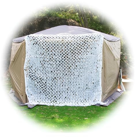 PQPQLI 150D White Camouflage Netting, Children's Play Camouflage Net Sunshade Fence Net, Camo Net for Hunting Military Decoration Sunshade(7 * 8.0m/23 * 26.2FT)