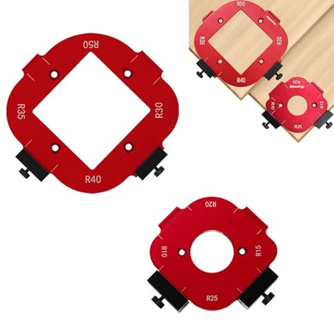 2 stycken router, jiggradiestencil, 4-i-1 radie snabbanordning för träbearbetning, för träbearbetning R10 R15 R20 R25 R30 R35 R40 R50 radie routing-mallar – träbearbetning gör-det-själv-projekt