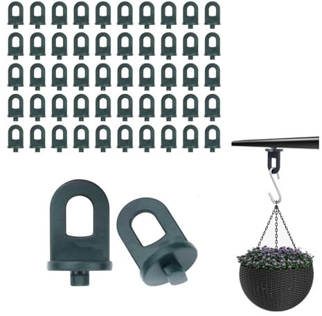 Lot de 50 clips torsadés pour serre - Clips de support en plastique pour filet, ombrage et pots suspendus - Accessoires de serre de jardin pour vignes, câbles, maille, idéal pour une utilisation en