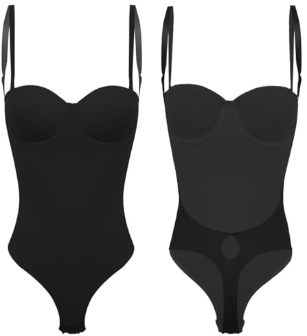 Linyuir Donna Shapewear Modellatore Figura Modellatore Corpo Modellatore Vita Schienale Libero Body Modellante Nero XL