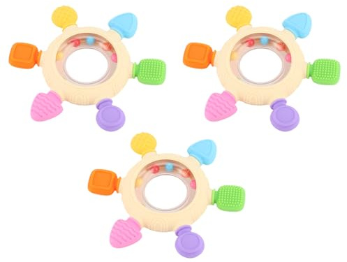 Oreilet 3 Datorer Baby Ting Toys, Silicone Baby Rattle Teeth Ring 6 Fingers, Tänder Relief Toy för Nyfödda Spädbarn Essentials