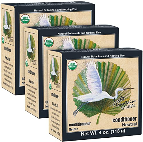 LIGHT MOUNTAIN Neutral Henna Hair Dye & Conditioner 3-Pack – Natural Shine & Conditioning, 4 Oz Ea