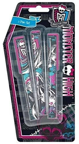 Monster High 3 Pen Stationery Set School Party Bag Filler Gift