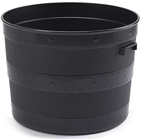 Whitefurzee Blacksmith Tub Planter Black Plastic Plant Pot Barrel Planter 24 Litre or 102 Litre, 24 Litre