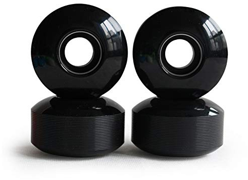 RaceBon Roues de Skateboard 52mm Dureté 95A Roulements et entretoises 608 Ensemble de 4 (Black)