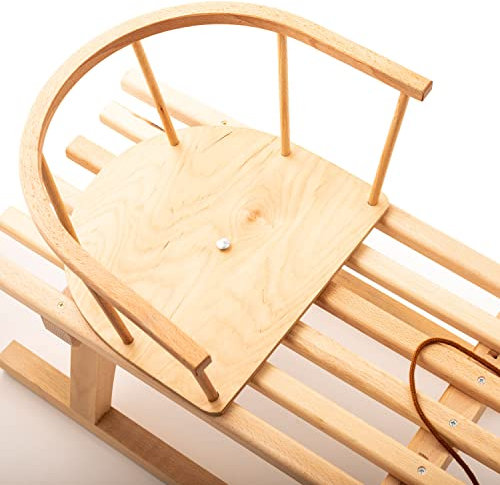 Ribničan Luge traditionnelle en bois de hêtre 90 cm avec chaise