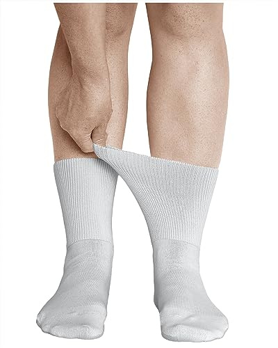 vitsocks Women's Extra Wide Top Loose Fitting Diabetic Socks (3 PAIRS) Non Elastic Swollen Feet Ankles Legs Diabetes Cotton