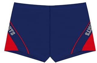 Shorts de Bain Sport pour Garçons en Tissu Léger, Pantaloncini da Nuoto Performants avec Taille Élastique et Cordon de Serrage (10-12 Years,LA645-Navy)