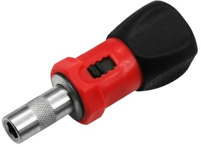 Cacciavite a cricchetto tozzo, reversibile magnetico, impugnatura esagonale da 6,35 mm, per montaggio di riparazione (punte non incluse)