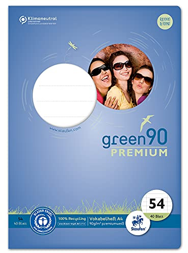 Staufen Green Cahier de vocabulaire Lin54 A4 40 feuilles 90 g/m²