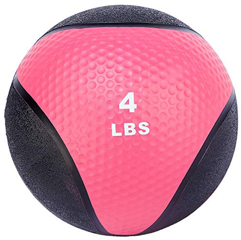 Fitvids Workout Exercise Fitness Weighted Medicine Ball, Wall Ball and Slam Ball​, Medicine Ball​, 4 Pounds