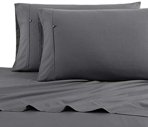 Nautica - King Size Sheet Set, Crisp & Tailored Cooling Sheets with a Smooth Cotton Percale Lightweight Feel - Bed Sheets with Matching Pillowcases & Fitted Sheet (Whale Grey)