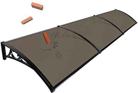 LIANGJUN Auvent De Porte Entrée Marquise, Aérien Polycarbonate Toiture Auvents, Pluie Neige Protection Balcon Couvrir pour Extérieur Paroi Latérale La Fenêtre, Format Personnalisé (Size : 300X60cm)