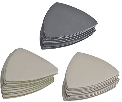 sourcing map 30 stycken triangulära detaljslipmaskiner set 2500/3000/4 000 kornighet 9–1/2 tum kardborreband kiselkarbid slipdynor