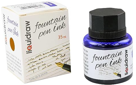 Liquidraw Fountain Pen Ink Bottle, Royal Blue - 35ml | Dye-Based Refill for Fountain Pens & Ink Converters, Smooth-Flow for Writing, Calligraphy, Journaling, Drawing & Sketching