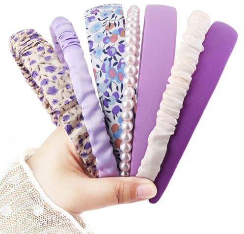 DRESHOW Bandeaux Tendance pour Femmes Différents Modèles Bandeaux Antidérapants Serre-tête en Perles Florales Bandeau Cheveux Rembourrés Accessoires de Cheveux Vintage pour Femmes et Filles