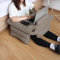 Warmiehomy Reading Pillow for Lap, Inflatable Reading Pillow for Gaming, Lap Pillow for Adult, Soft Air Lap Desk with Cup Holder, Portable Lap Pillow for Reading, Working, Playing, Crocheting, Grey
