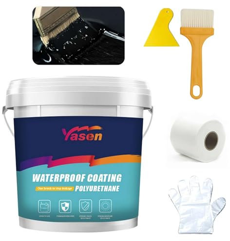 Revestimiento impermeable de poliuretano, 1000 g, agente antifugas, resistente al agua, sellador de revestimiento impermeable de poliuretano para hormigón, madera, techo, paredes, jardín, exteriores