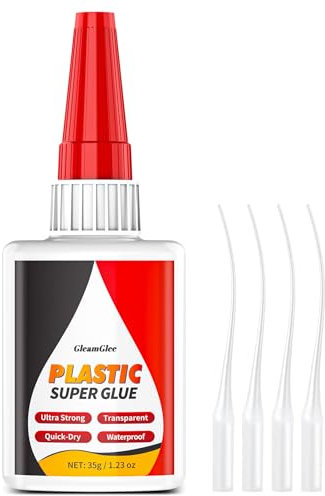 Plastic Glue, Super Glue for Plastic Repair, Heavy Duty Instant Adhesive - Waterproof, Heat-Resistant, Clear Adhesive for PLA, Toys, Car, ABS, PVC, DIY Kits, 3D Printing, and More - 35g